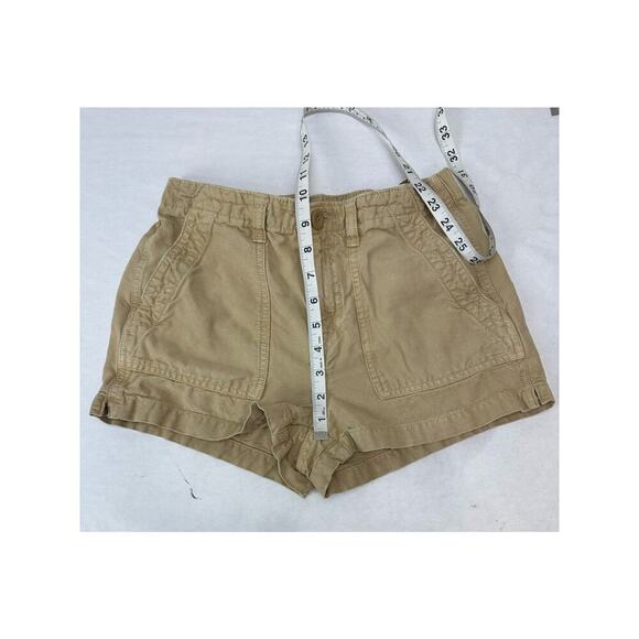 Aerie Khaki Shorts Distressed Chino Cargo Tan Pockets Sunshine - Size XS - Picture 4 of 10